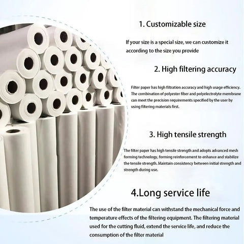 Cutting Fluid Filter Paper For Industrial Oil Filtration Emulsion Filter Paper in rolls, customizable, high filtering accuracy