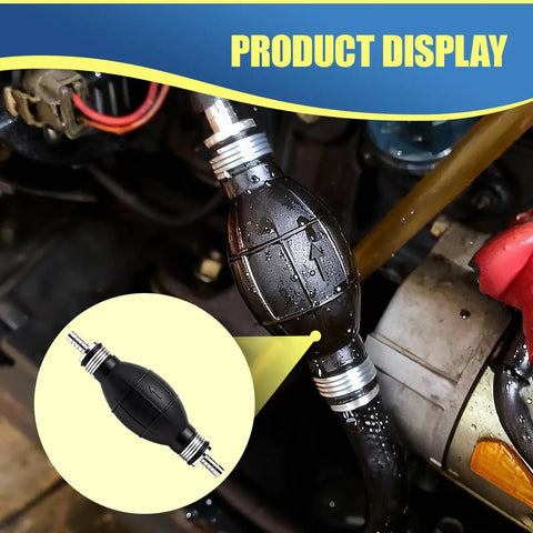 Heavy Duty 4 Pack Fuel Primer Bulbs Universal 8Mm Engine Bleeding Kit For Quick Gas Transfer Auto Marine showing rubber bulb connected to fuel line.