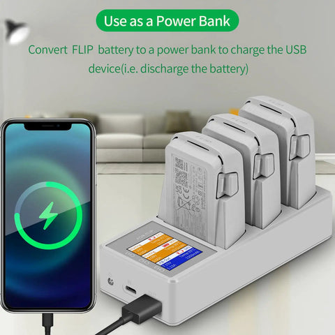 3 Way Battery Charging Station With Color Screen Bidirectional Fast Charging For Drones And Smartphones Energy Box
