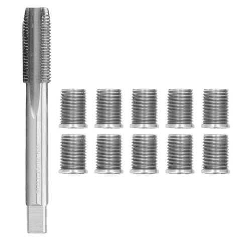 Awesome Auto Engine Thread Repair Kit M10x1.25 With Solid Tap And Inserts To Fix Worn Stripped Screws Fast Without Hassle In Your Garage Or Shop, steel tap and inserts