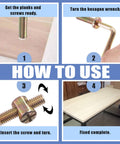 Steps for using 128Pcs M6 Wood Hardware Kit For Baby Cribs And Furniture with hex socket bolts and Allen wrench.
