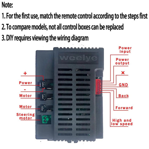 24V Ride On Upgrade Kit With 2.4G Bluetooth Remote Receiver Box For Kids Electric Toy Cars RX74 1 Compatible 7 Pin Socket System