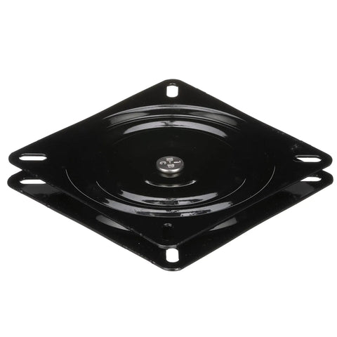 Beefed Up Boat Seat Swivel With 360 Degree Ball Bearing, 6 1/4 Inch Fit, Steel Black Powder Coat, mounting hole pattern visible