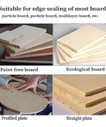 Portable Edge Bander For Woodworking With Speed Control, Curve And Straight Edge Modes shown on profiled and straight plates