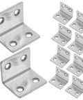Stainless Steel Shelf Bracket Set 10 Piece 304 Corner Brackets With 90 Degree Angles for wood furniture DIY use
