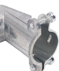 Top Shelf 90 Degree Squeeze Connector In Die Cast Zinc Alloy For 1 2 Inch Conduit Fitting and Smooth AC MC Flexible Conduit Routing, angled view.