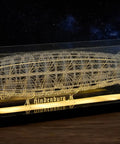 Dope 3D Zeppelin Puzzle Kit With Acrylic Display Light Box For Adults, Hindenburg 1:453 Scale glowing in display case
