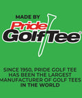 Pride Golf Tee logo, manufacturer of PTS Wood Golf Tees 75 Count Three And A Quarter Inch Long Tees Made From Natural Hardwood