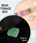 Clear Bead Organizer Kit with 30 Small Storage Containers, hinged lids, portable craft storage for beads and jewelry making projects