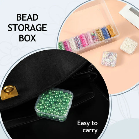 Clear Bead Organizer Kit with 30 Small Storage Containers, hinged lids, portable craft storage for beads and jewelry making projects