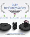 Thick Cushy Foam Corner Protectors And 15 Feet Of Table Edge Bumpers For Tables And Furniture, Impact Absorbent, Black, Easy Install
