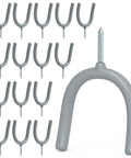 Heavy Duty Screw In U Utility Hooks Wall Mount Garage Storage Organizer Set 16 Pack Vinyl Coated Hangers For Shovels Brooms Tools Garden Gear Guitar Equipment And More displayed