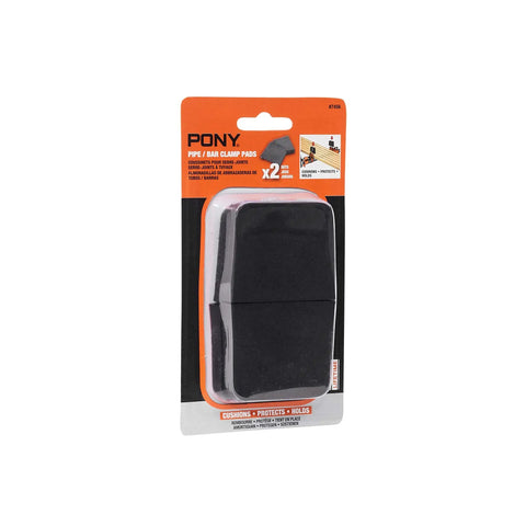 Rugged Rubber Cushion Clamp Pads That Shield Wood And Metal From Deep Scratches in packaging, two black rubber pads.