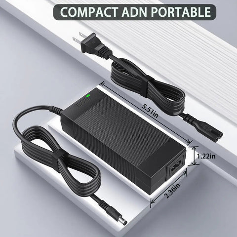 UL Certified 54.6V Ebike Charger For 48V Lithium Batteries With 5.5x2.1mm Or 5.5x2.5mm DC Connector, Wide 100 To 240V Input, 2.5A Max Output 54.6V 1.5A, Safe Fast Charge For Your Electric Bike, Easy Plug And Play