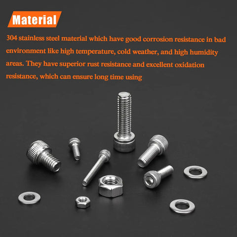 Top Shelf 810 Piece Metric Hardware Assortment Kit With M3 M4 M5 M6 304 Stainless Steel hex socket screws and bolts.