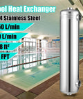 Heavy-Duty Stainless Steel Pool And Spa Heat Exchanger For Outdoors And Solar Heating, 200 kBtu, Same-Side Port, NPT Fittings