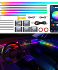 Acrylic Interior Car LED Strip Lights Kit RGB 6 In 1 With Wireless App Control 175 Inch Total Length 593 LEDs installed in car