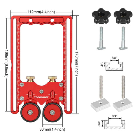 Pro Grade One Way Bearing Roller Featherboards for Table Saw Router Table and Band Saw Jig Guide Accessories with dimensions