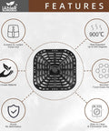 Instant Vortex 6 Qt Air Fryer Replacement Tray and Grill Plate with feature icons, heat resistant, food-grade stainless steel, dishwasher safe