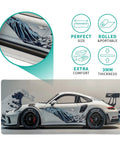 Ukiyoe Style Sports Car Themed Large Gaming Mouse Pad Desk Mat 31.5 By 11.8 Inches With Non Slip Rubber Base For Gamers And PC Enthusiasts