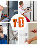 Workers using Hinge Jig For Doors With Precise Alignment And Adjustable Measurements A Rugged, User Friendly Router Template