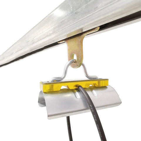 Four Wheel Cable Trolley System With Four Bearing Trolley Assembly for 1-5/8 Inch Wide Strut Channel shown in installed position