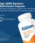 High ADEK Bariatric Multivitamin With Iron For Duodenal Switch Patients, No Fuss Easy To Swallow Capsule, 270 Caps, 3 Month Supply, ASMBS Approved Nutrition Support For Better Absorption And Daily Maintenance. bottle with 45 mg iron