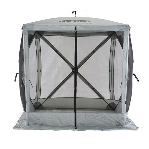 Front view of Pop Up Screen Tent For Outdoors, Instant Setup In 60 Seconds, 6 By 6 Foot Gray Bug Free Canopy Shelter for Camping