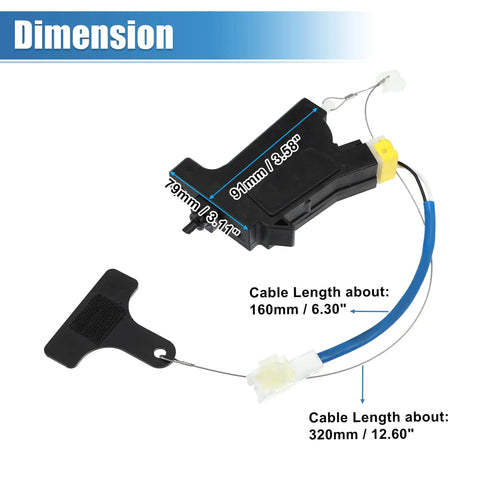 Fuel Door Lock Actuator 81590-3S000 dimensions for Hyundai Sonata 2009-2014, Hybrid 2011-2015 with plug and play 2 pin cable