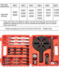 Killer 21 In 1 Bearing Puller Kit Heavy Duty Bearing Removal Tool Quenched Steel For Auto Repair Versatile Grip Gear Tie Rods Multifunction Disk Ready To Bust Through Stubborn Bolts Safely Nailed For Mechanics Want Badass Results In Garage Today. bearing puller kit in orange case with assorted hooks and ram head specs