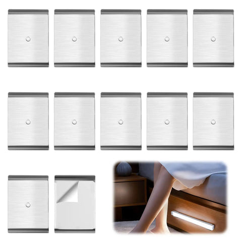 12 Pack Under Cabinet Light Metal Adhesive Strips For Magnetic LED Lights Mounting Replacement Iron Plates Sticky
