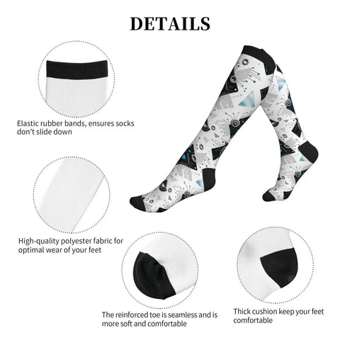 Top Tier Gear Chip Industrial Socks With 15-20mmHg Graduated Compression For Calf Support, showing elastic rubber bands and fabric details.