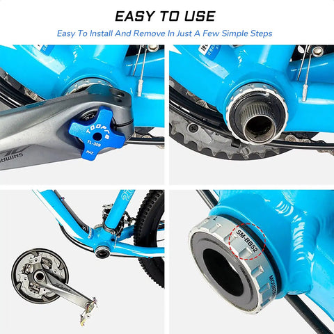 5 In 1 Do It All External Cup Bottom Bracket Tool fit on Shimano bike 12/16 notch 39/49mm drive