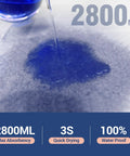 Heavy Duty Adult Incontinence Bed Pads 40 By 40 Disposable Chucks With Super Absorbent Core And Leakproof Waterproof Backing 80 Count showing 2800ml liquid absorption test.