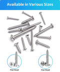580 Piece Stainless Steel Wood And Sheet Metal Screw Set With 16 Sizes M3 To M6 Phillips Pan Head And Flat Head Self Tapping Screws
