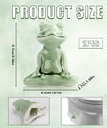 Kick Up Your Bathroom Style With These Pretty Dang Cute Ceramic Frog Toilet Bolt Cover Set Featuring Sturdy Tank Caps And Whimsical Hardware Accessories, showing size details.