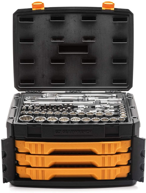 243 Piece 12 Point Mechanics Tool Set With 3 Drawer Storage Box Includes 90 Tooth Ratchet For Tight Spaces Full Polish Long Pattern Wrenches And Sockets Pro Grade Tools Built For Real World Jobs