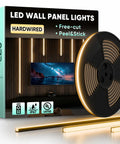 GZBtech [Apapter NOT Included] Flexible Strip Light for Wood Slat Wall Panels 16.4FT, Hardwired 3000K Warm White cuttable neon rope lighting on display.