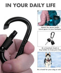 Locking Carabiner Keychain Clips Set Of 3 With 9 Assorted Size D Ring Key Rings For Water Bottles Dog Tags And Car Keys Black Flat Style Built For Everyday Carry And Quick Access