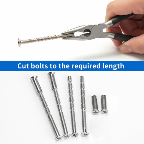 Cutting Totally Legit Heavy Duty M4x60mm Adjustable Cabinet Knob Screws With Sleeves Sleek Nickel Steel Corrosion Proof hardware