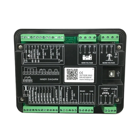 Genny Controller With LCD Display MK2 For DC70D DC72D DC70DR DC72DR Genset Spare Parts Self Start Control Board Replacement Upgrade For Reliable Performance And Easy Install Any Time. rear wiring terminals