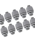 Battle Tough 10 Pack 1 Inch NPT Liquid Tight Conduit Connectors Heavy Duty Nylon Electrical Fittings for outdoor wiring.