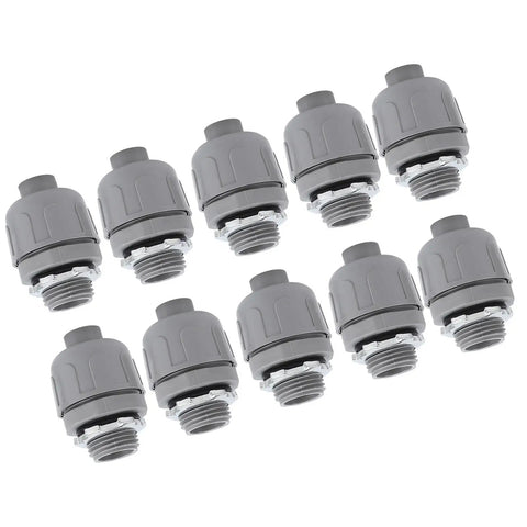 Rock Solid Liquid Tight Conduit Connectors 1 Inch Npt Nylon 6 Electrical Fittings For Outdoor Wiring Heavy Duty Push To Install 10 Pack