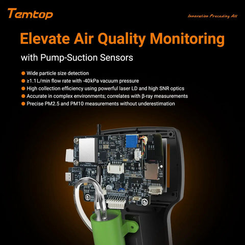 Image of Top Notch Handheld Particle Counter Featuring Pm1 Pm25 Pm10 Air Quality Monitoring And Iso Certified Aerosol Detection.