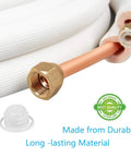 Close-up of 25 Ft Insulated Copper Line Set For Mini Split Systems With One Half Inch And One Quarter Inch Lines ASTM B280 Tubing