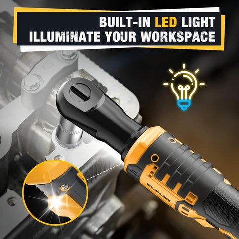 Cordless Three Eighth Inch Ratchet Wrench Packing Eighty Eight Foot Pounds Of Real Deal Power Running Smooth At Five Hundred Rpm Compatible With Dewalt Twenty Volt Batteries For Auto Shop Grind Or Weekend Mechanic Jobs Tool Only No Battery Included with built-in LED light illuminating workspace.