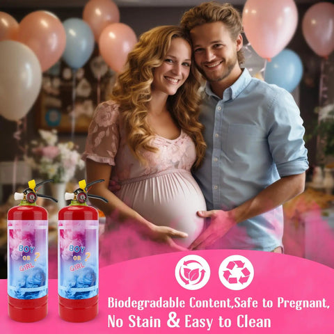 Go Hard On This Premium Gender Reveal Fire Extinguisher Two Pack Delivering Hella Long Powder Spray For A Totally Legendary Boy Or Girl Baby Shower