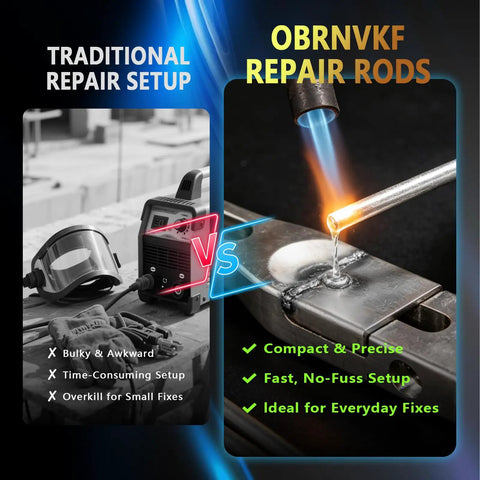 Low Temperature Universal Welding Rod Kit 24 Pcs For DIYers And Pros comparison with traditional setup
