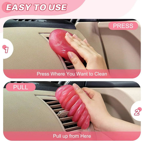 Car Cleaning Gel Putty For Interior Detailing And Quick Cleanup That Reaches Cracks And Crevices To Extract Dust And Debris A Handy Go To Interior Cleaner Tool For Car Enthusiasts, pink gel putty cleaning car vent