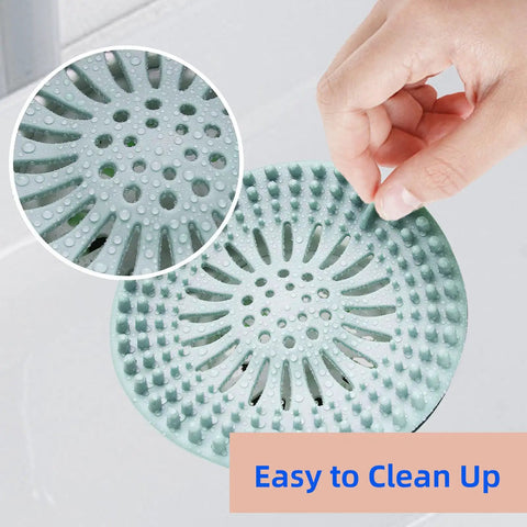 2 Pack Drain Strainers Hair Catcher Shower Drain Covers Slick Flexible TPR Bathroom Tub Sink Guard Non Slip Grip Built Solid No Fuss Cleanup Easy Rinse Design In Pink And Blue